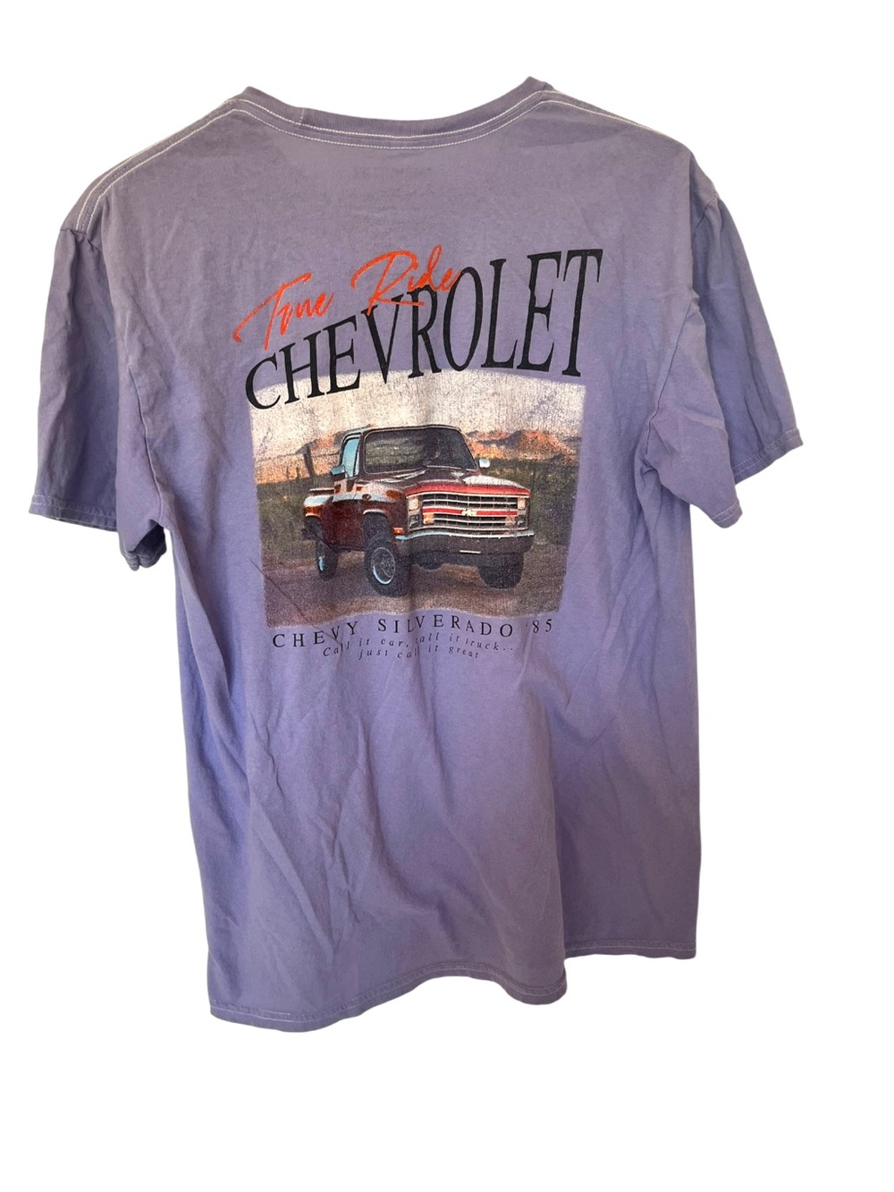 Chemistry Lavender Purple Chevrolet GM Graphic Tee Large 1985 Silverado